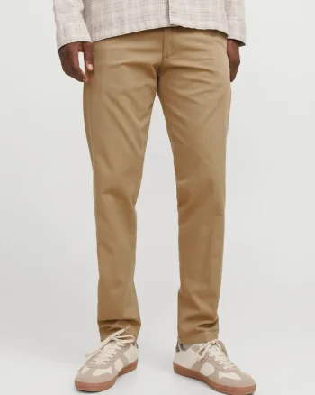 Jack & Jones, Pantaloni chino barbati, cu talie medie, Relaxed Fit, JPSTKANE BARRET, Maro (SELECTATI MARIMEA: 29, SELECTATI LUNGIMEA: 32)