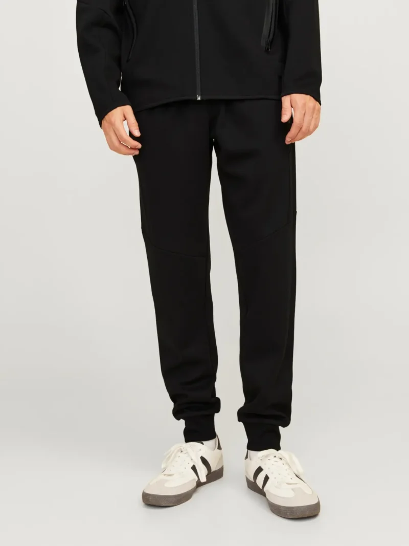 Jack & Jones Pantaloni de trening barbati, cu talie medie, Slim fit, JPSTWILL FUSION, Negru (SELECTATI MARIMEA: XS)