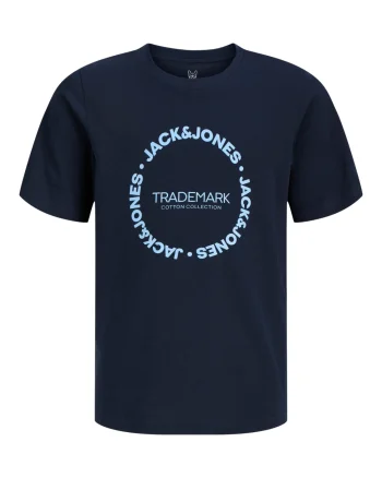 Jack & Jones Tricou baieti, din bumbac, Regular Fit, JJBENSON, Bleumarin inchis (SELECTATI MARIMEA: 140 cm)