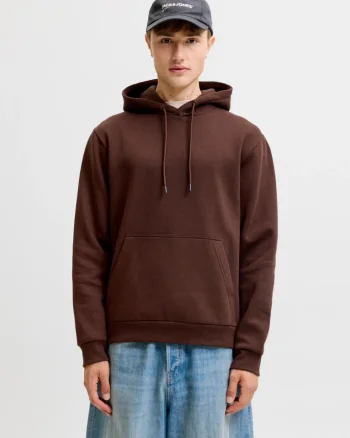 Jack & Jones Hanorac barbati, cu buzunar tip marsupiu, Relaxed Fit, JJEBRADLEY, Visiniu (SELECTATI MARIMEA: S)