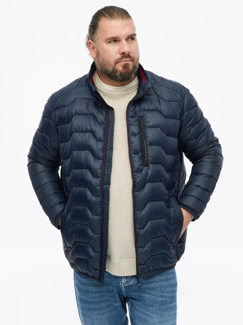 s.Oliver Big Sizes Jacheta matlasata barbati big sizes, fara gluga cu buzunare oblice si croiala Regular fit, Bleumarin inchis (SELECTATI MARIMEA: