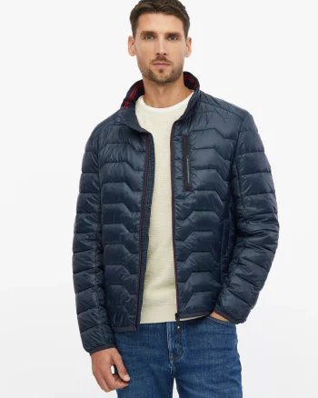 s.Oliver Jacheta matlasata barbati, fara gluga cu buzunare oblice si croiala Regular fit, Bleumarin inchis (SELECTATI MARIMEA: 2XL)
