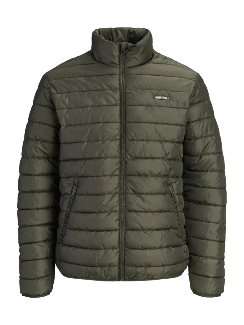 Jack & Jones Plus Jacheta matlasata barbati big sizes, fara gluga, Regular fit, JJELVIS, Verde inchis (SELECTATI MARIMEA: 3XL)