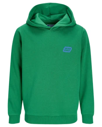 Jack & Jones Hanorac baieti cu gluga fara fermoar, Regular Fit, JJAMI, Verde (SELECTATI MARIMEA: 140 cm)