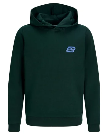 Jack & Jones Hanorac baieti cu gluga fara fermoar, Regular Fit, JJAMI, Verde inchis (SELECTATI MARIMEA: 140 cm)