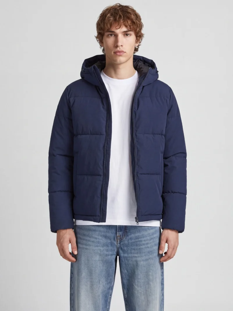 Jack & Jones Geaca barbati, cu gluga, Regular fit, JJGALAXY, Bleumarin inchis (SELECTATI MARIMEA: S)