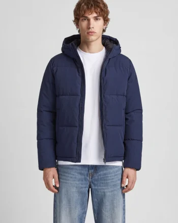 Jack & Jones Geaca barbati, cu gluga, Regular fit, JJGALAXY, Bleumarin inchis (SELECTATI MARIMEA: S)