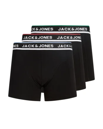 Jack & Jones Underwear barbati Set 3 perechi de boxeri, cu talie medie, JACSWAY, Negru (SELECTATI MARIMEA: S)