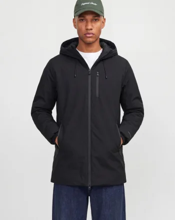 Jack & Jones Jacheta JJSAGE PARKA, barbati, cu gluga si croiala Regular fit, Negru (SELECTATI MARIMEA: S)