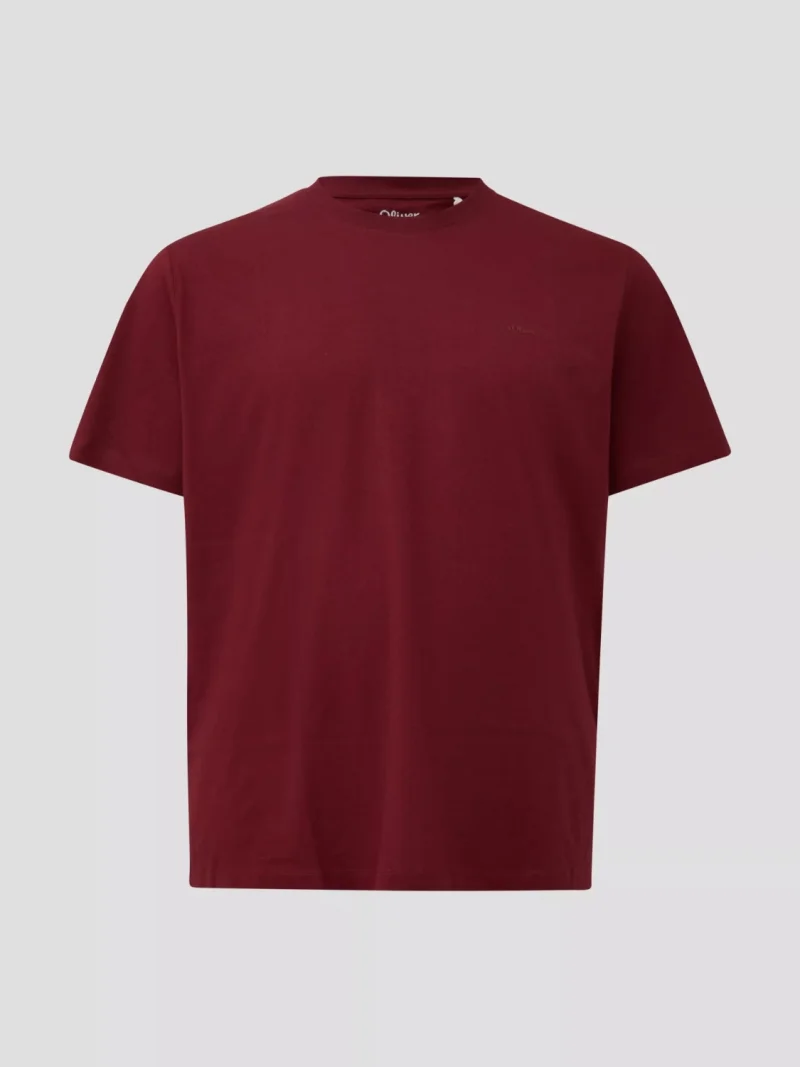 s.Oliver Big Sizes Tricou barbati big sizes, la baza gatului, din jerseu de bumbac, Rosu (SELECTATI MARIMEA: 2XL)