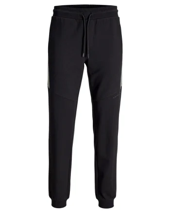 Jack & Jones Plus Pantaloni de trening barbati big sizes, Regular Fit, cu talie medie, JPSTGORDON, Negru (SELECTATI MARIMEA: 42)