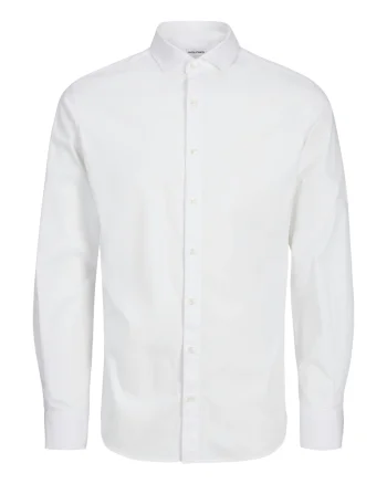 Jack & Jones Camasa barbati cu maneca lunga, JPRBLAJAXON, Slim Fit, Alb (SELECTATI MARIMEA: XL)