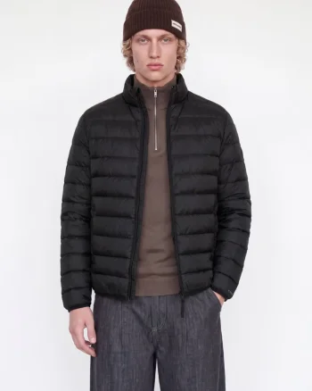 Jack & Jones Jacheta barbati, PUFFER, cu puf de rata, Regular fit, JJEBERG, Negru (SELECTATI MARIMEA: S)