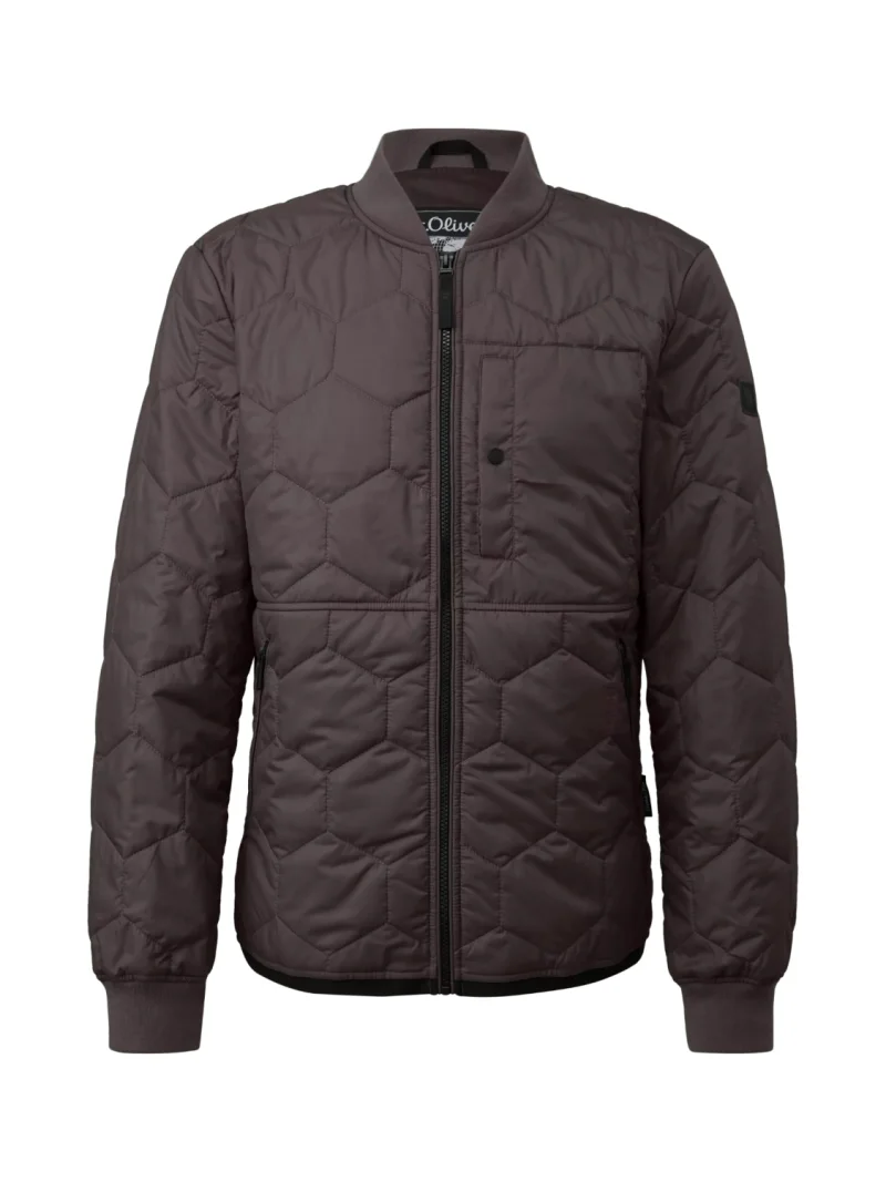 s.Oliver Jacheta bomber, barbati, usoara in stil workwear, Regular fit, Maro inchis (SELECTATI MARIMEA: S)