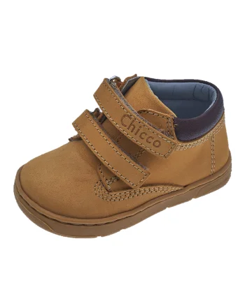 Ghete piele copii Chicco Gunde, Maro cu model, 70073-65P