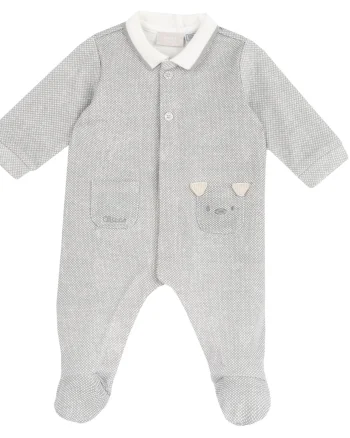 Salopeta bebelusi Chicco, gri cu model, 27158-67MFCI