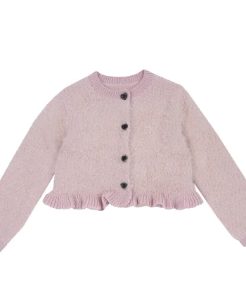 Cardigan copii Chicco tricotat, roz prafuit, 00221-69MC
