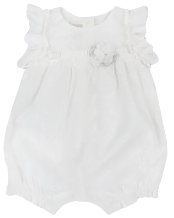 Salopeta bebelusi Chicco broderie engleza, Alb, 01687-70MFCO