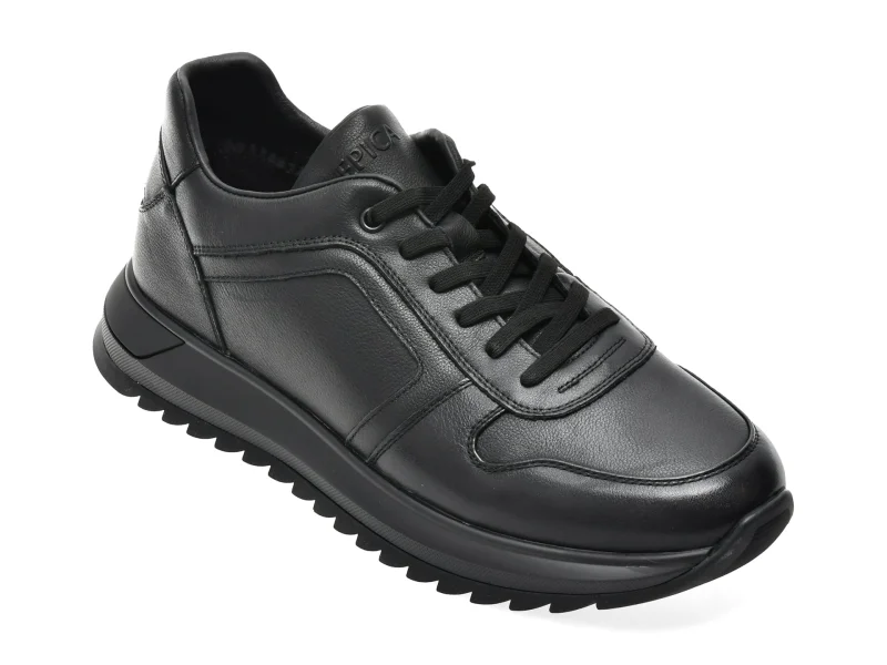 Pantofi sport EPICA negri, 690109, din piele naturala