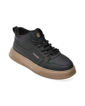 Ghete BITE THE BULLET negre, 68036, din piele naturala