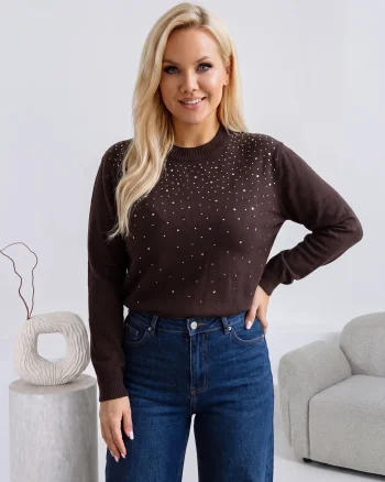 Pulover elegant din tricot cu ap...
