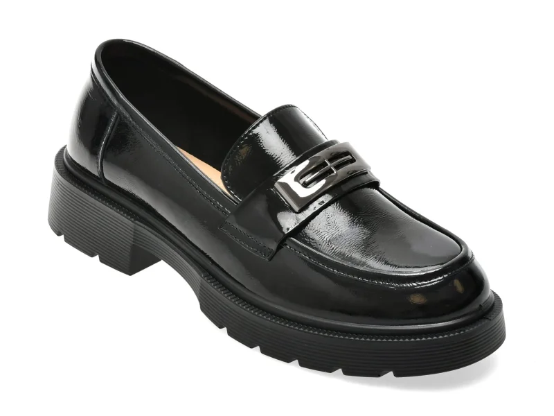 Mocasini GRYXX negri, 6310, din piele naturala lacuita