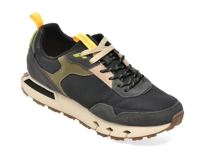 Pantofi sport GRYXX negri, 7183, din material textil si piele naturala