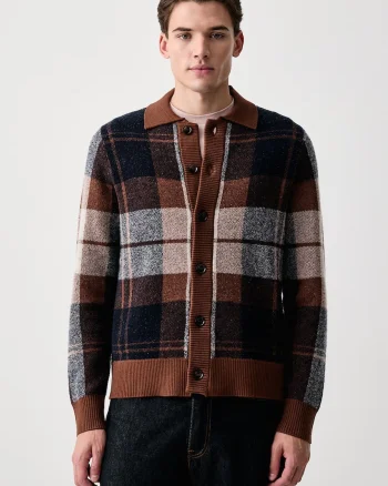 Mos Mosh  cardigan pentru bărbați cu lână Wando