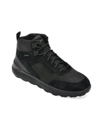 Ghete GEOX negre, U46FDC, din piele naturala
