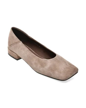 Balerini EPICA gri, H665, din piele intoarsa