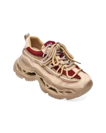 Pantofi sport FLAVIA PASSINI bej, 6386, din material textil si piele naturala