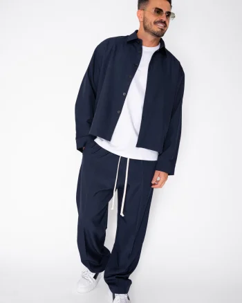 Set Camasa cu nasturi si pantalon lung Navy