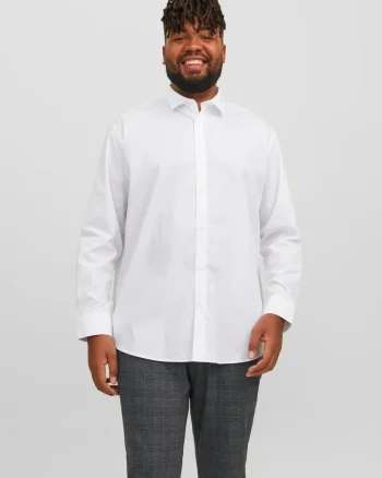 Jack & Jones Plus Camasa barbati big sizes, Joe, Regular fit, Alb (SELECTATI MARIMEA: 3XL)