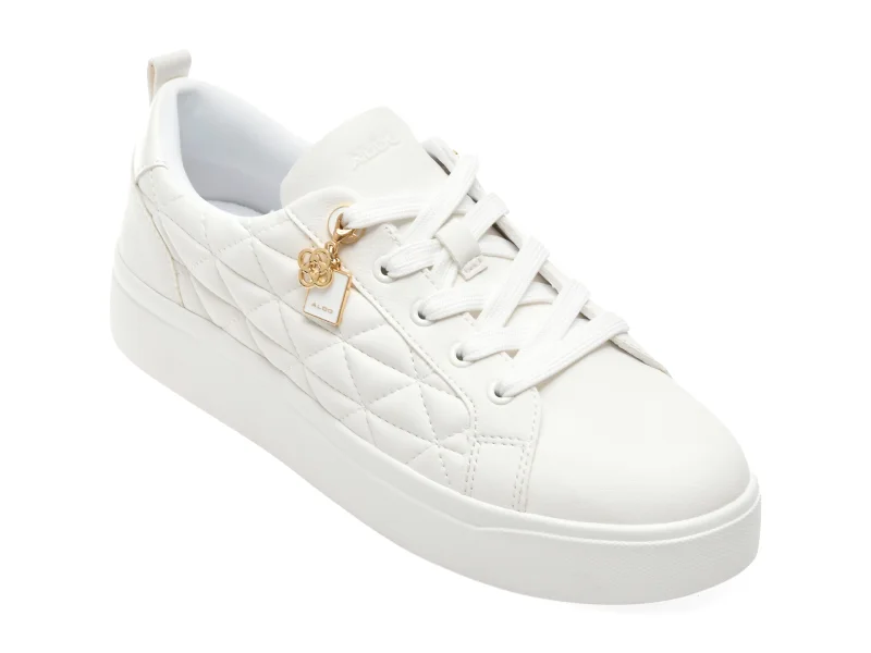 Pantofi sport ALDO albi, WILDFLOWERS 100, din piele ecologica