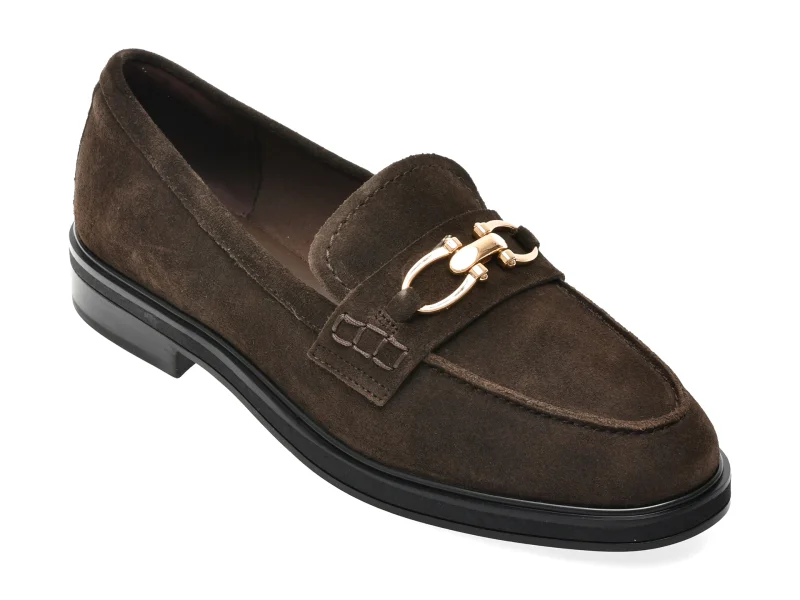Mocasini ALDO maro, BISSOM 204, din piele intoarsa