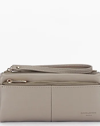 Portofel resigilat bej taupe David Jones Paris P159-1 M0