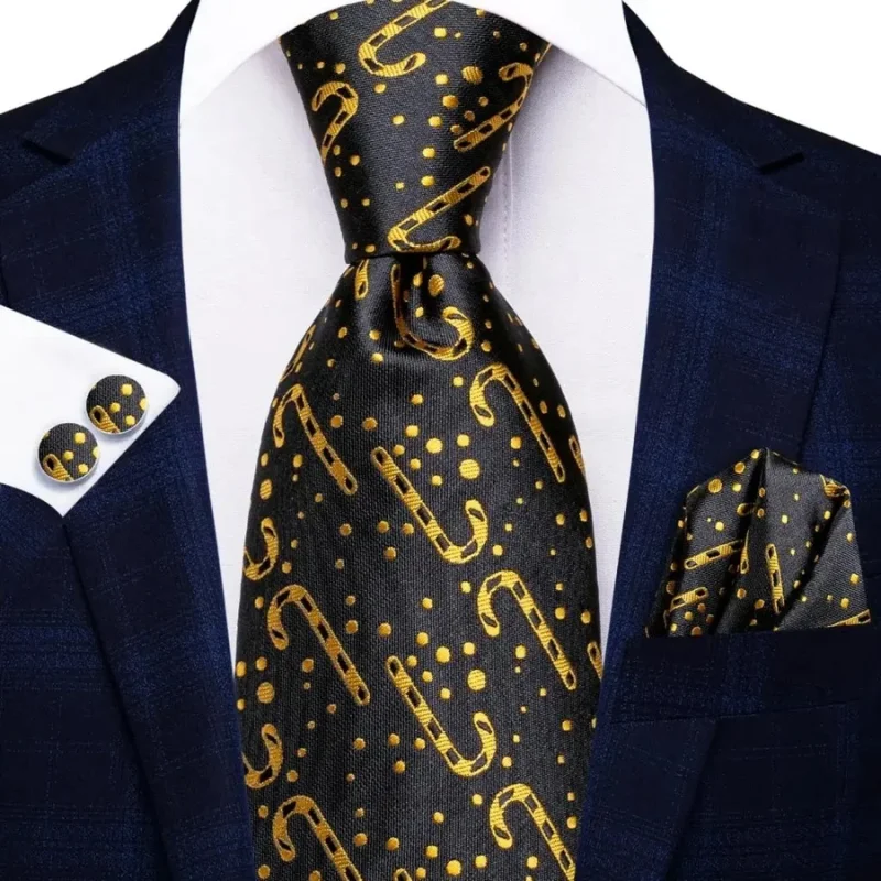 Set cravata neagra + batista + butoni - matase - model 744