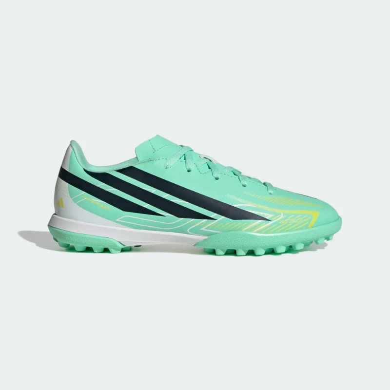 Ghete fotbal copii Adidas F50 Hyperfast Club TF verde