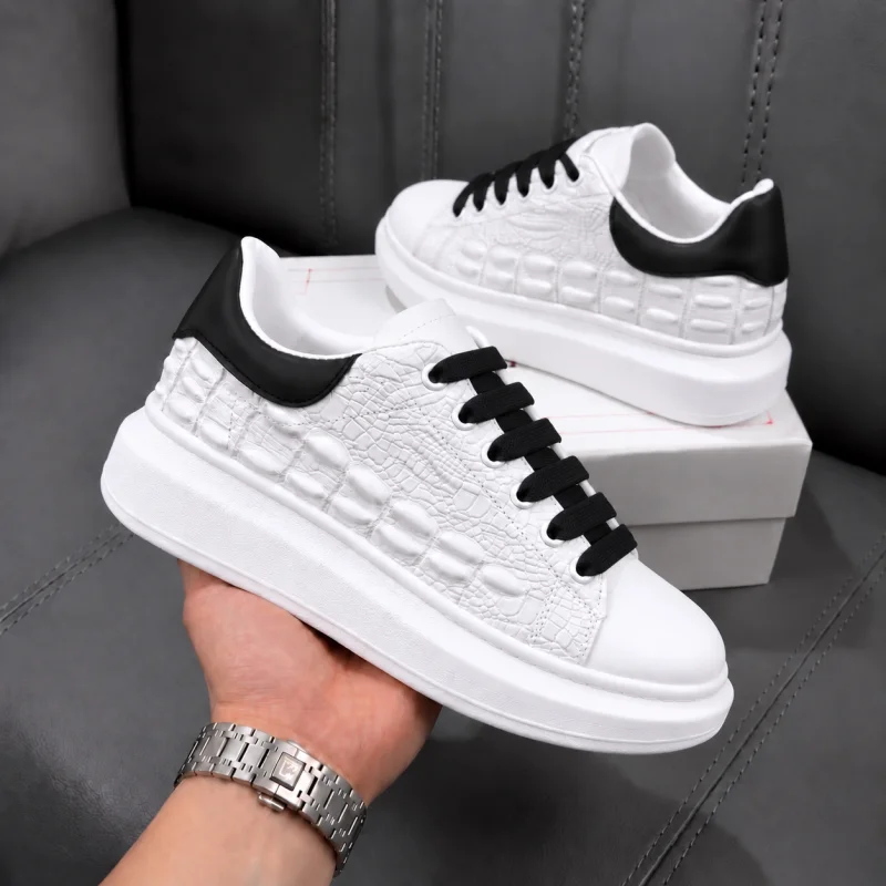 Adidasi dama casual albi cu sireturi negre 6627