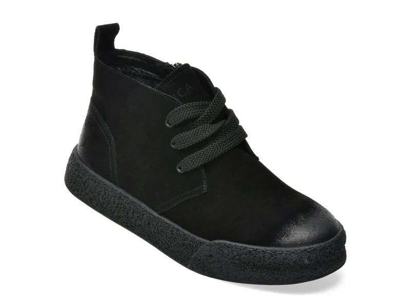Ghete EPICA negre, 59500, din piele intoarsa