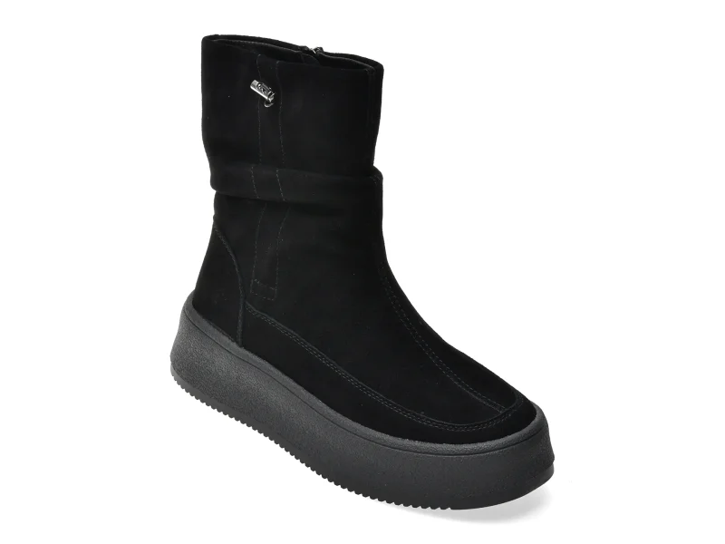 Ghete ALDO negre, D70222, din piele intoarsa