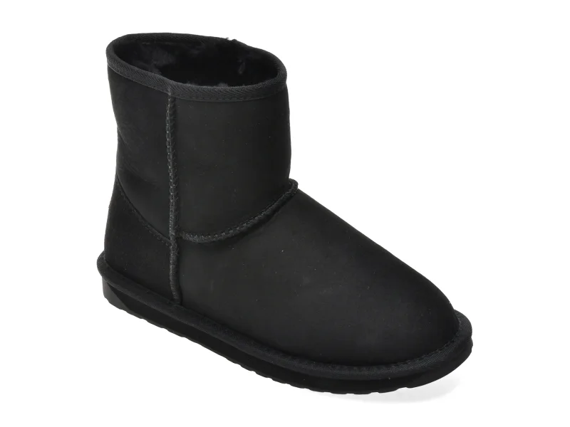 Ghete EMU negre, SHARKY MINI, din piele intoarsa