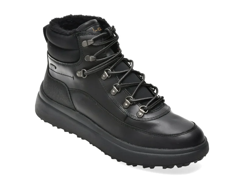 Ghete GEOX negre, U46FZD, din piele naturala