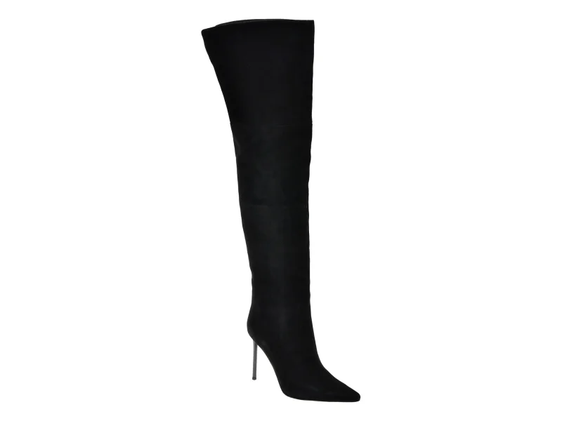 Cizme elegante EPICA PREMIUM negre, 2610K, din piele intoarsa