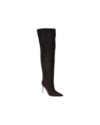 Cizme elegante EPICA PREMIUM maro, 2610K, din piele intoarsa