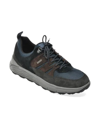 Pantofi sport GEOX maro, U66FDB, din material textil si piele naturala