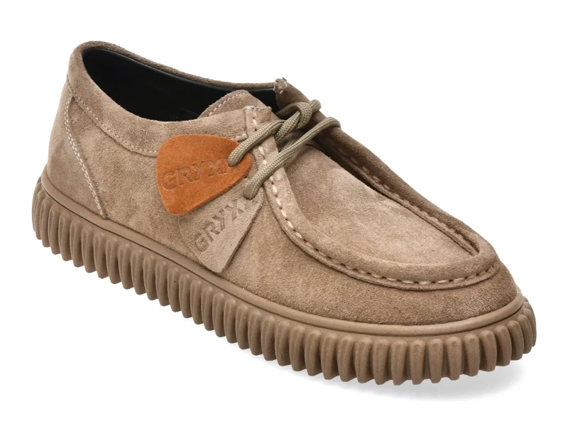 Mocasini GRYXX gri, 2204747, din piele intoarsa