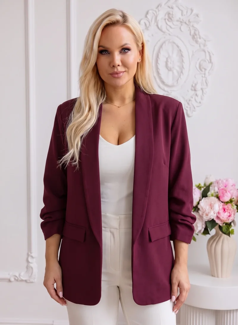 Sacou elegant marime mare bordo ...
