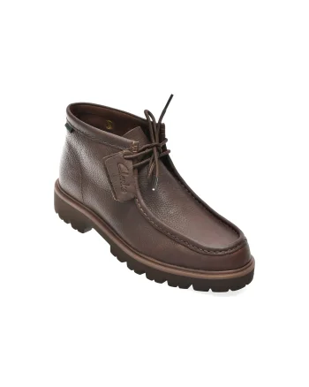 Ghete CLARKS maro, CLEYHILL TOP, din piele naturala