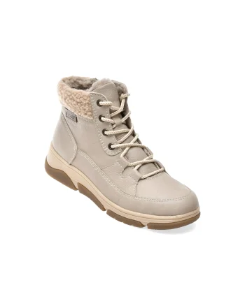Ghete RIEKER gri, L5603, din piele ecologica